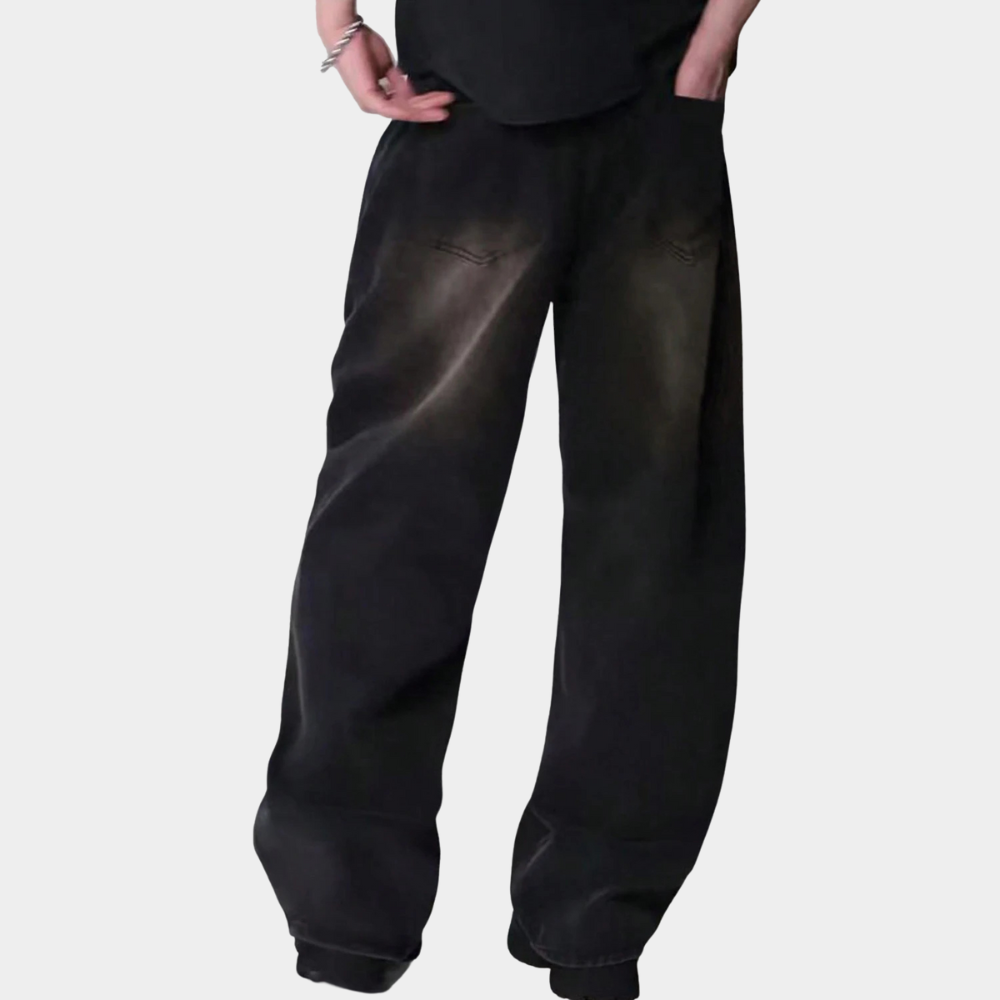 Wide Leg Jeans Black - Black