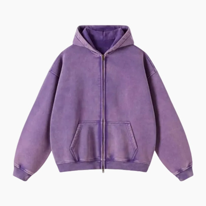 Heavyweight Zipped Hoodie - Light-Gray