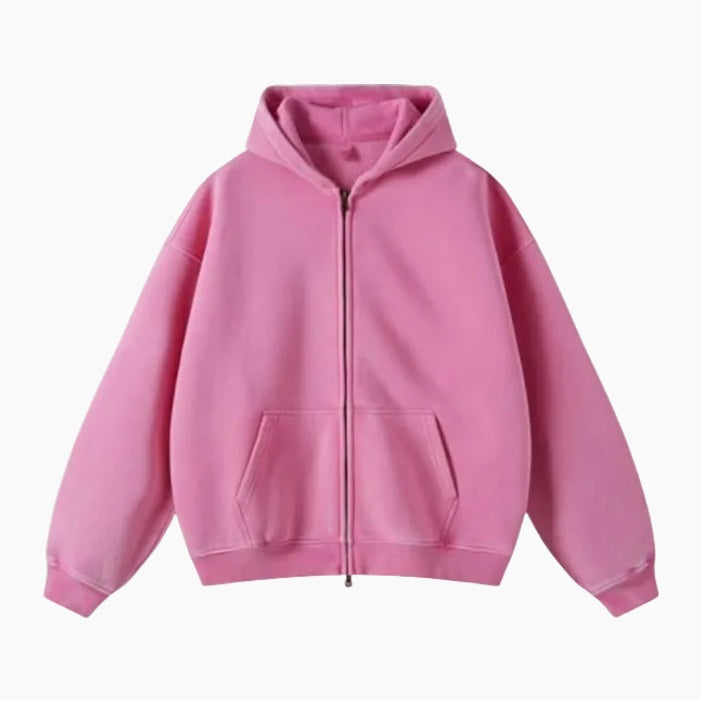 Heavyweight Zipped Hoodie - Light-Gray