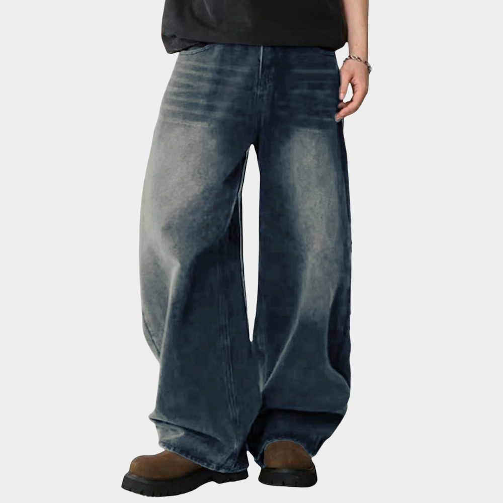 Wide Leg Jeans Black - Grey