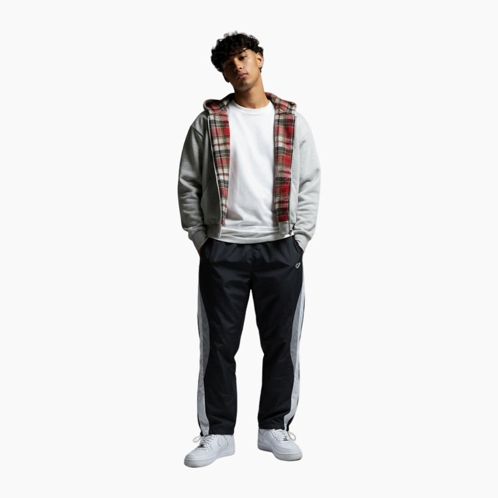 Checkered Inside Out Zipper - Black