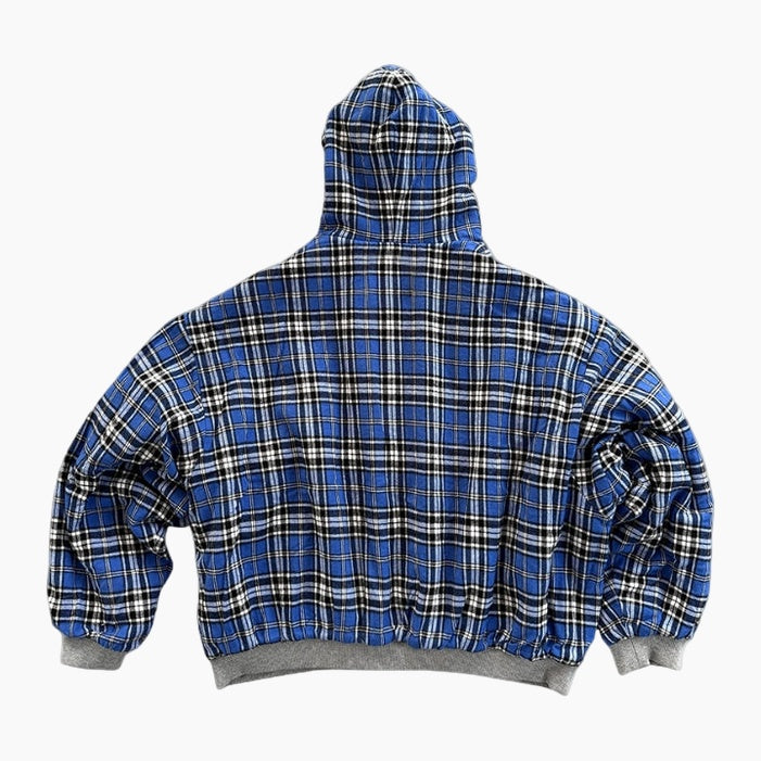 Checkered Inside Out Zipper - Black