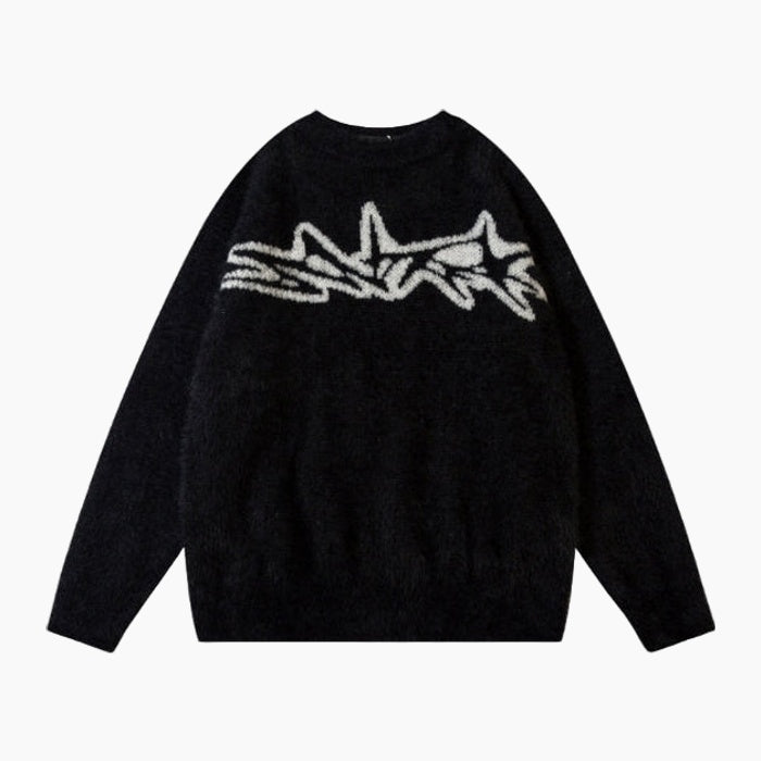 'Tribal' Knitted Sweater - Black