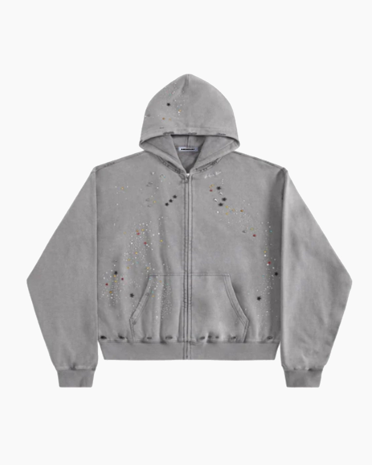 Rhinestone Zip-Through hoodie