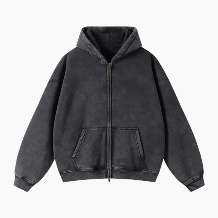 Heavyweight Zipped Hoodie - Moss Green