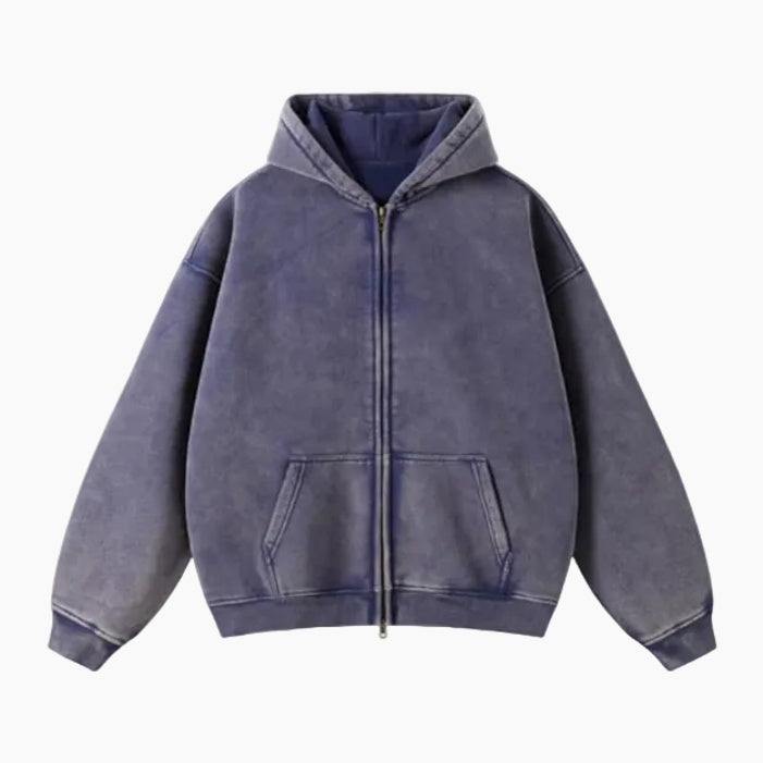 Heavyweight Zipped Hoodie - Light-Gray