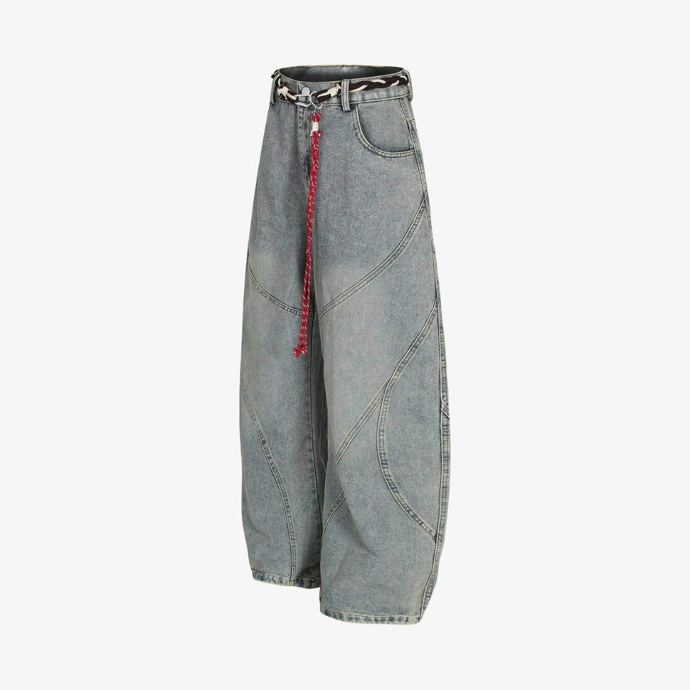 Dune Patchwork Barrel Jeans