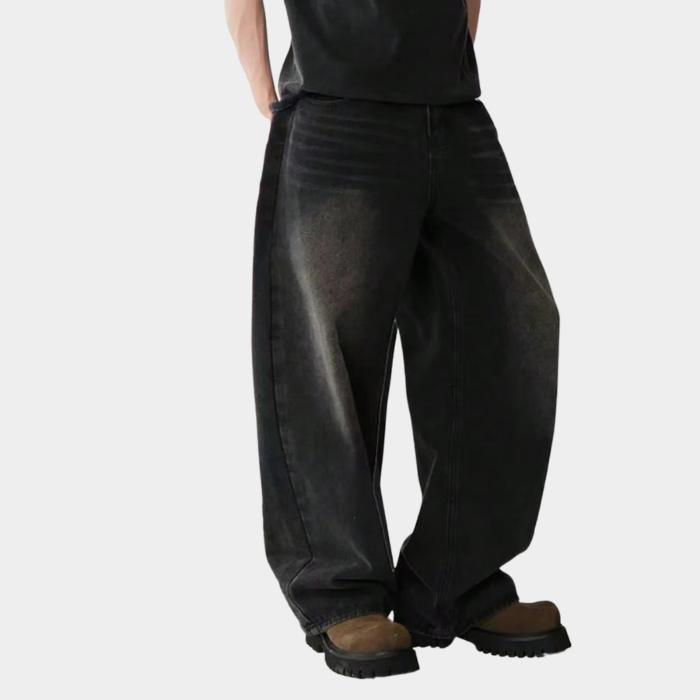 Wide Leg Jeans Black - Nostalgic Blue