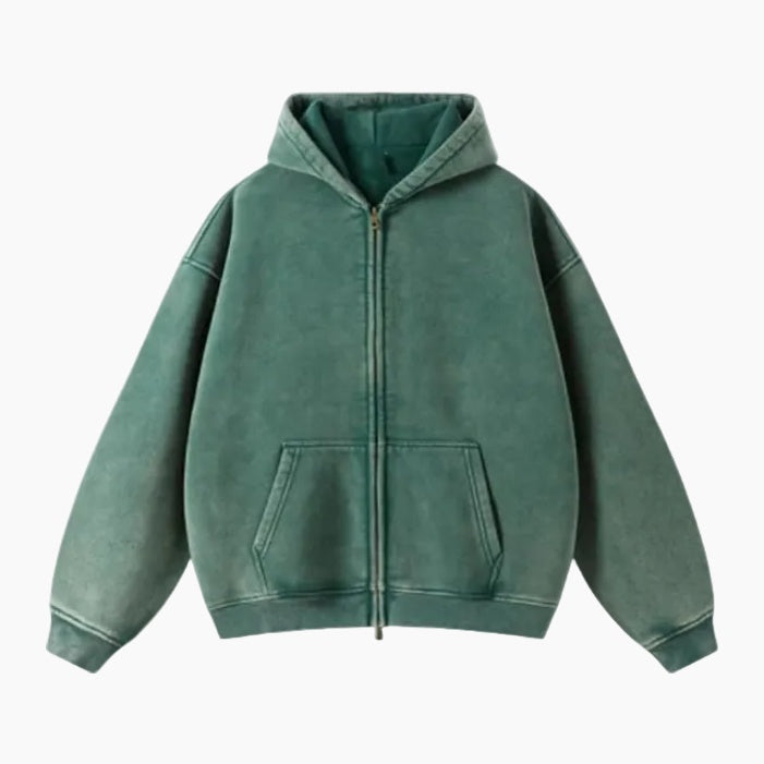 Heavyweight Zipped Hoodie - Red