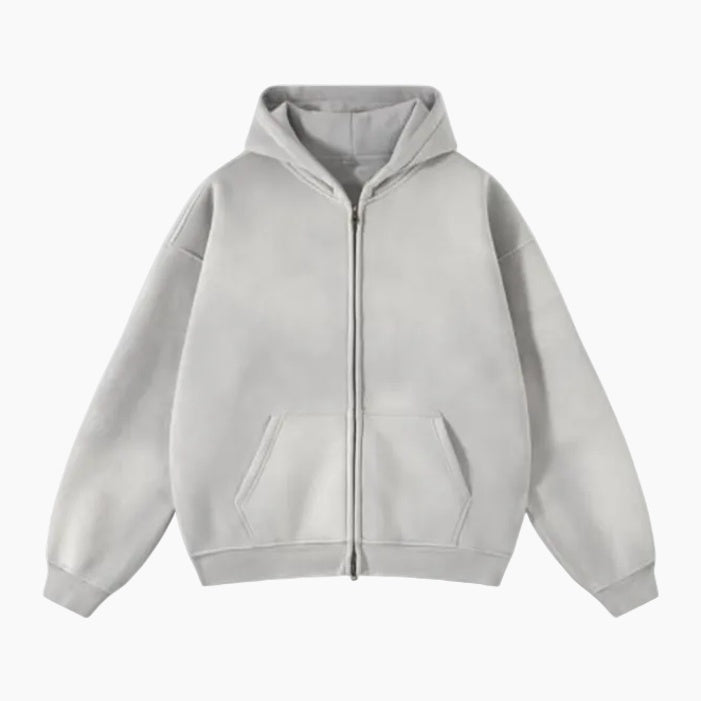 Heavyweight Zipped Hoodie - Black